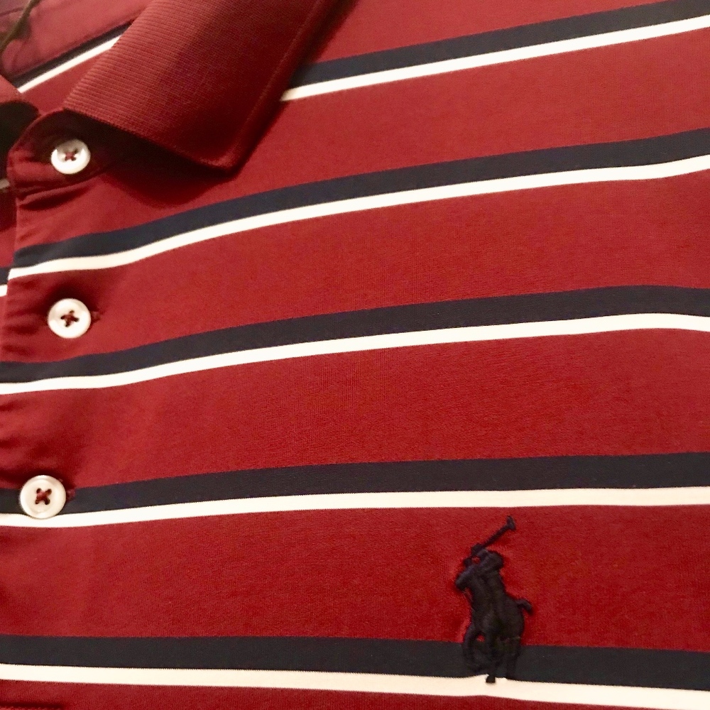 RALPH LAUREN PERFORMANCE STRIPED GOLF POLO